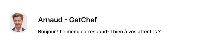 Client échangeant avec un chef à domicile sur GetChef pour personnaliser son menu